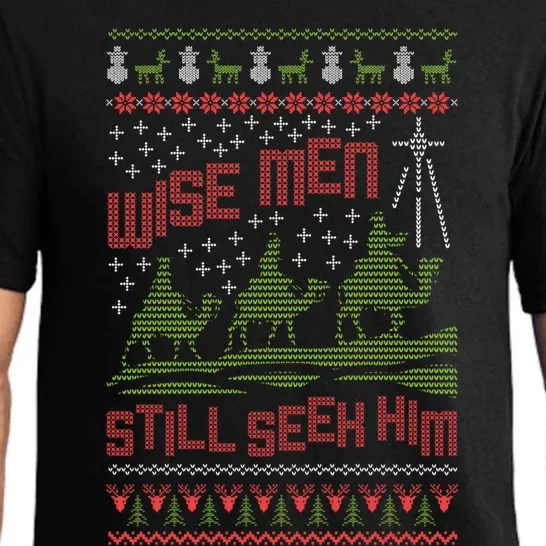 Wise Still Seek Him Christmas Ugly Gift Pajama Set