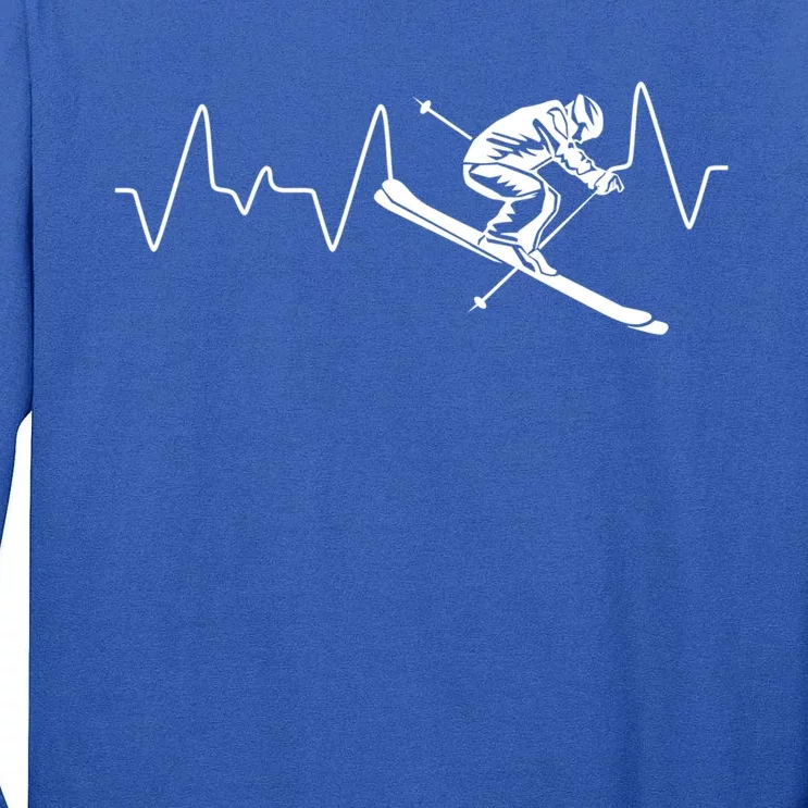 Winter Sports Skiing Skier Heartbeat Ski Instructor Ski Great Gift Tall Long Sleeve T-Shirt