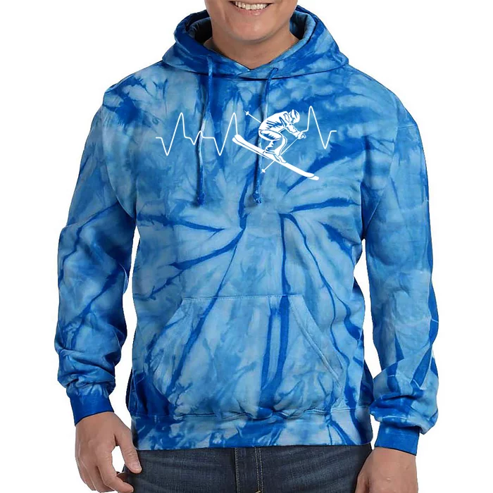 Winter Sports Skiing Skier Heartbeat Ski Instructor Ski Great Gift Tie Dye Hoodie