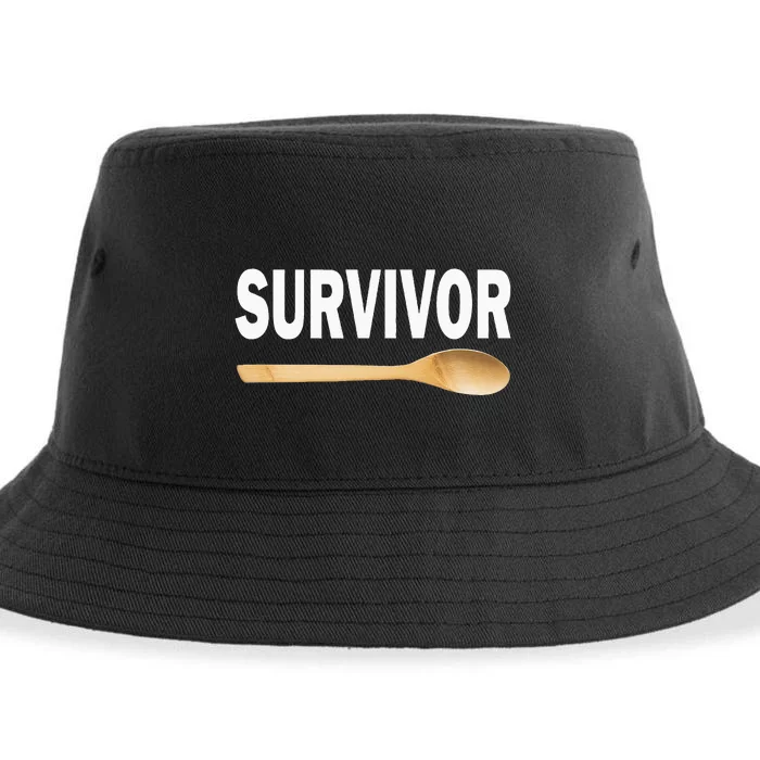 Wooden Spoon Survivor Funny I Survived The Wooden Spoon Sustainable Bucket Hat