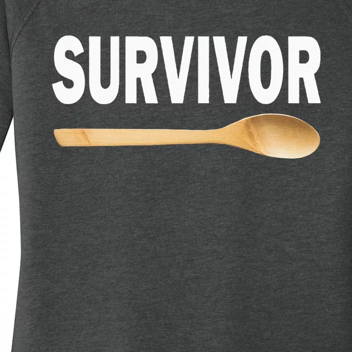 Wooden Spoon Survivor Funny I Survived The Wooden Spoon Women's Perfect Tri Tunic Long Sleeve Shirt