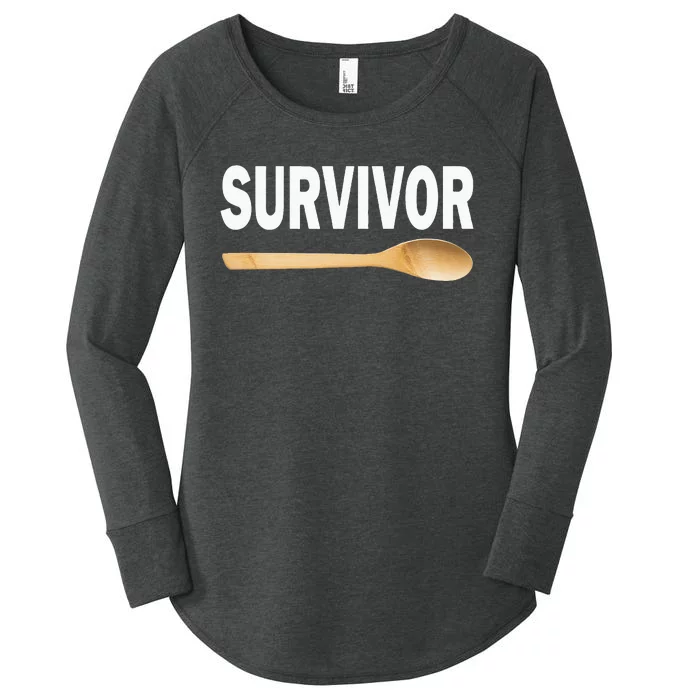 Wooden Spoon Survivor Funny I Survived The Wooden Spoon Women's Perfect Tri Tunic Long Sleeve Shirt