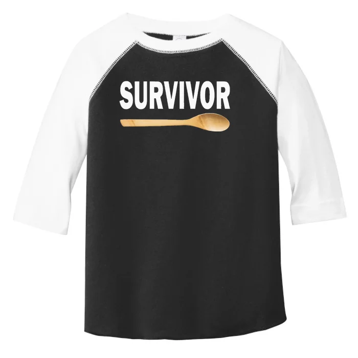 Wooden Spoon Survivor Funny I Survived The Wooden Spoon Toddler Fine Jersey T-Shirt