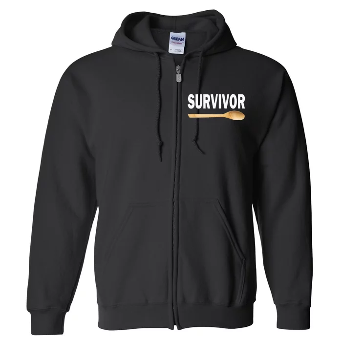 Wooden Spoon Survivor Funny I Survived The Wooden Spoon Full Zip Hoodie