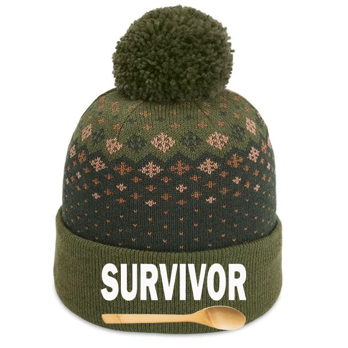 Wooden Spoon Survivor Funny I Survived The Wooden Spoon The Baniff Cuffed Pom Beanie