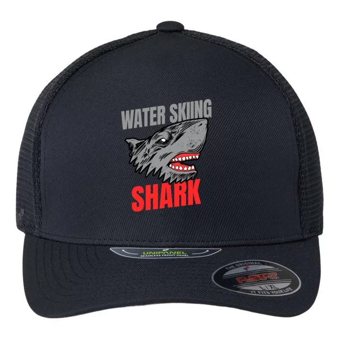 Water Skiing Shark Water Skier Great Gift Flexfit Unipanel Trucker Cap