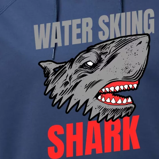 Water Skiing Shark Water Skier Great Gift Performance Fleece Hoodie