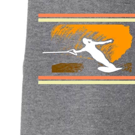 Water Skiing Ski Lover Retro Extreme Sports Beach Athletes Gift Doggie 3-End Fleece Hoodie