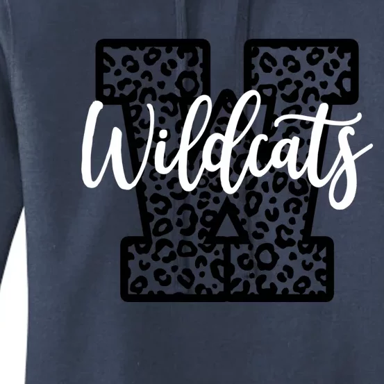 Wildcats School Spirit Mascot Leopard Cheer Fan Game Day Gift Women's Pullover Hoodie