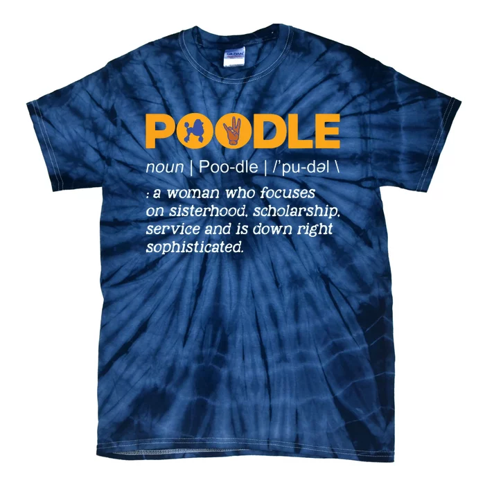 Womens SGRho Sigma 1922 Poodle Noun Gamma Rho Hand Sign Tie-Dye T-Shirt