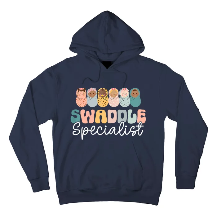 Women Swaddle Specialist Funny NICU Nurse Saying Groovy Mom Baby Hoodie