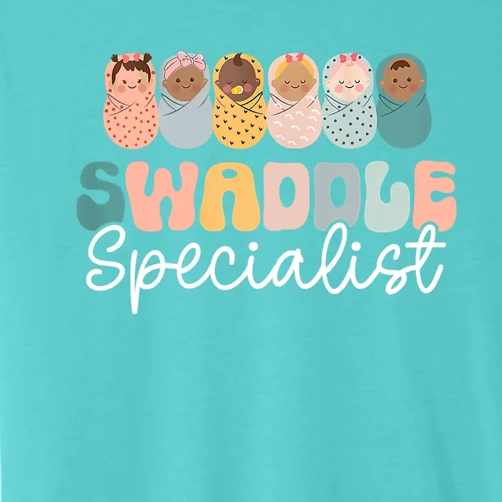 Women Swaddle Specialist Funny NICU Nurse Saying Groovy Mom Baby ChromaSoft Performance T-Shirt