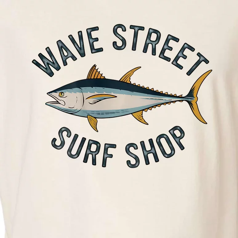 Wave Street Surf Shop Yellow Fin Tuna Graphic Fishing Garment-Dyed Women's Muscle Tee