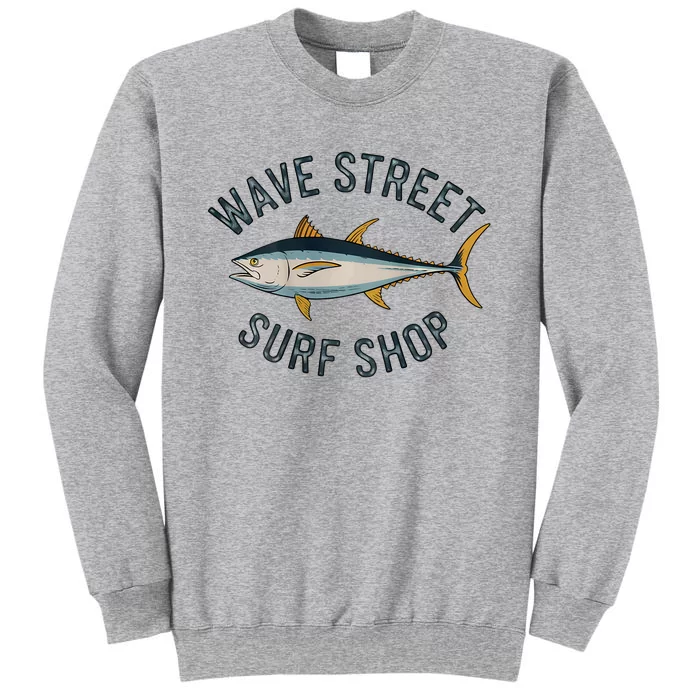 Wave Street Surf Shop Yellow Fin Tuna Graphic Fishing Tall Sweatshirt