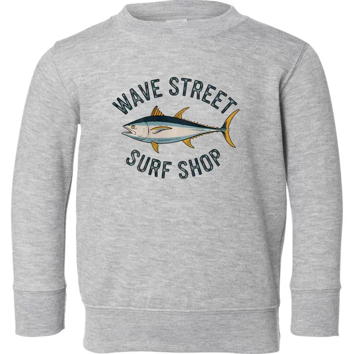 Wave Street Surf Shop Yellow Fin Tuna Graphic Fishing Toddler Sweatshirt