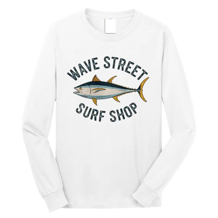 Wave Street Surf Shop Yellow Fin Tuna Graphic Fishing Long Sleeve Shirt