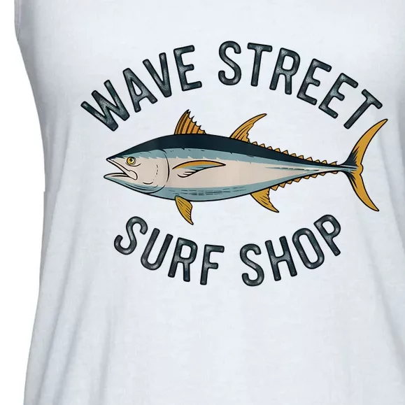 Wave Street Surf Shop Yellow Fin Tuna Graphic Fishing Ladies Essential Flowy Tank