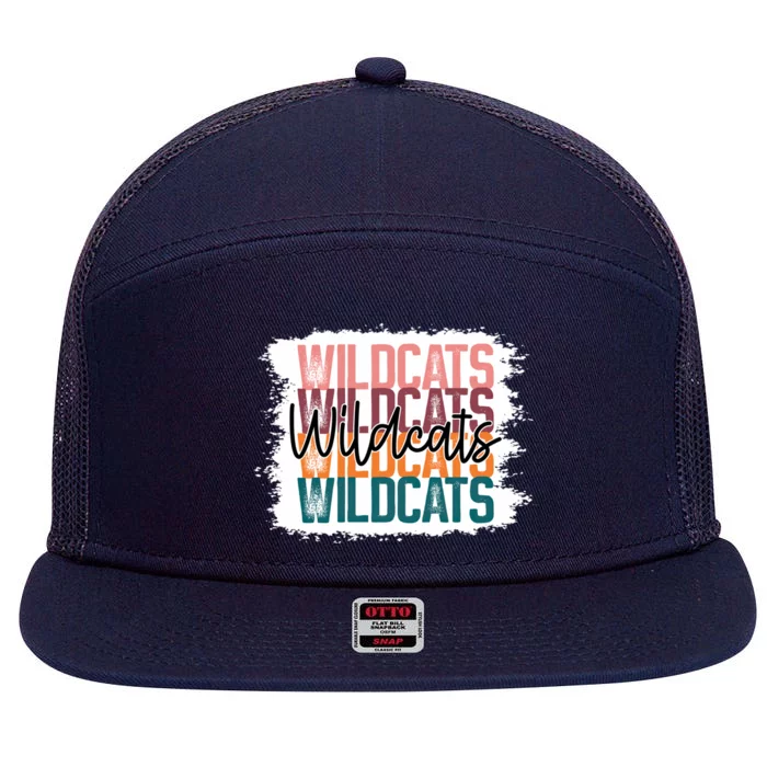 Wildcats School Sports Fan Team Spirit Gift 7 Panel Mesh Trucker Snapback Hat