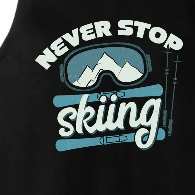 Winter Snow Ski Skier Skiing Gift Ladies Tri-Blend Wicking Tank