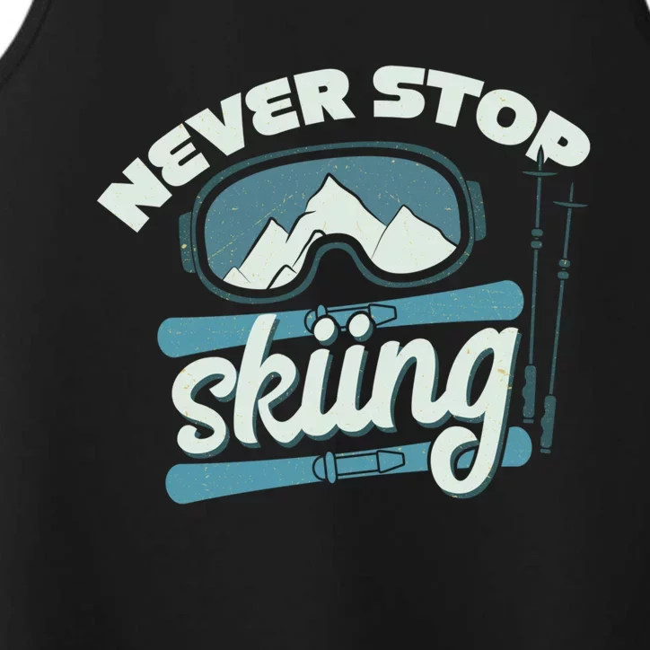 Winter Snow Ski Skier Skiing Gift Performance Tank