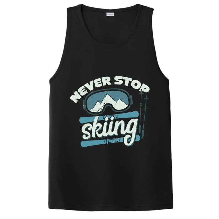 Winter Snow Ski Skier Skiing Gift Performance Tank