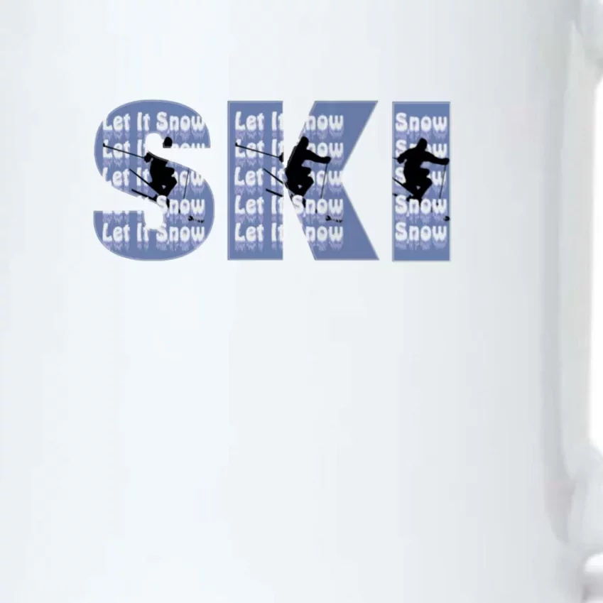 Winter Sports Ski Funny Gift For Mom Dad Black Color Changing Mug