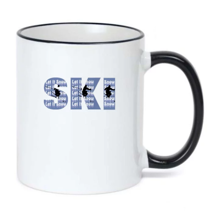 Winter Sports Ski Funny Gift For Mom Dad Black Color Changing Mug