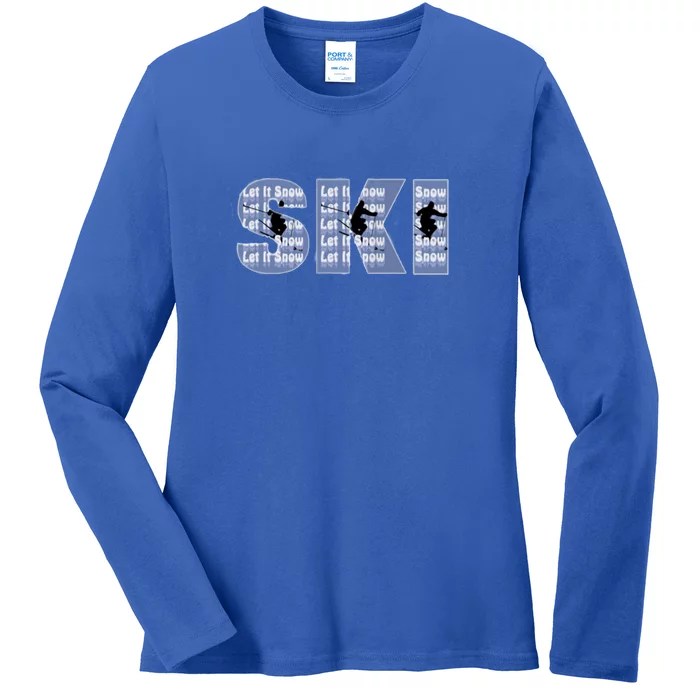 Winter Sports Ski Funny Gift For Mom Dad Ladies Long Sleeve Shirt