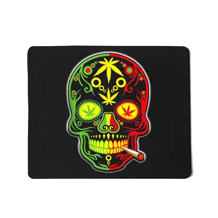 Weed Sugar Skull 420 Marijuana funny Cinco De Mayo Mousepad