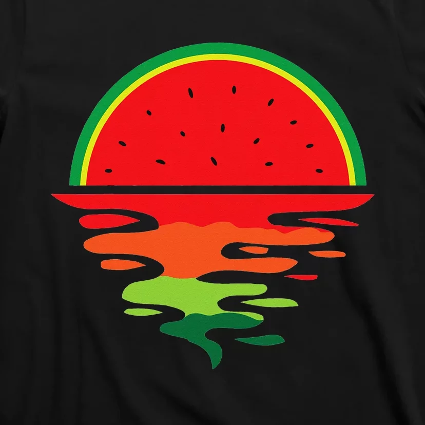 Watermelon Summer Sunset Water Fruit Sunset Watermelon T-Shirt