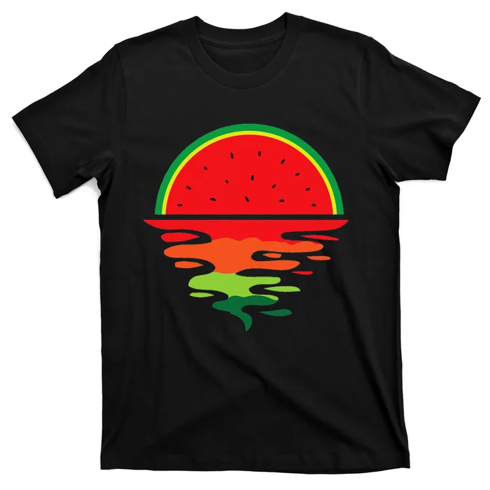 Watermelon Summer Sunset Water Fruit Sunset Watermelon T-Shirt