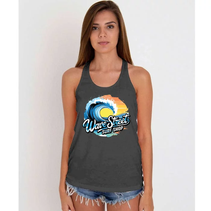 Wave Street Surf Shop Classic Surfing Women's Knotted Racerback Tank