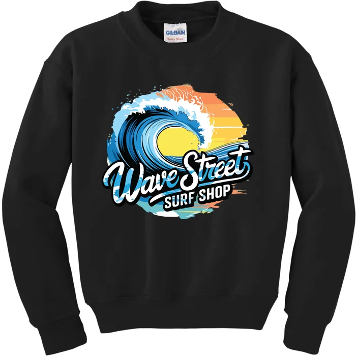 Wave Street Surf Shop Classic Surfing Kids Sweatshirt