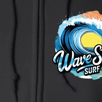 Wave Street Surf Shop Classic Surfing Full Zip Hoodie