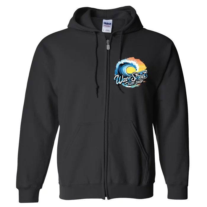 Wave Street Surf Shop Classic Surfing Full Zip Hoodie