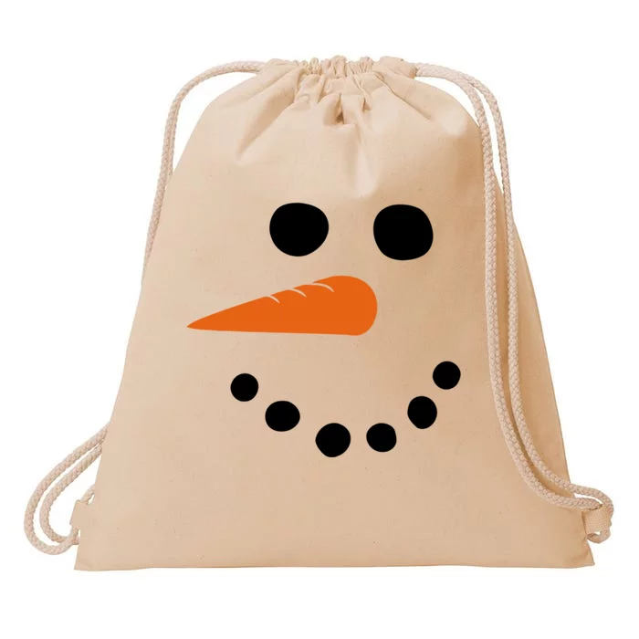 Winter Snowman Snow Face Drawstring Bag