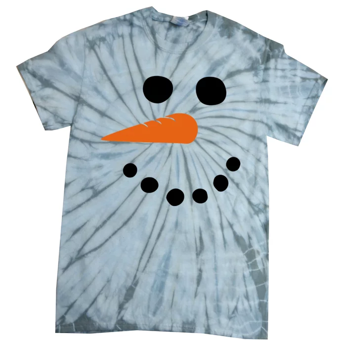 Winter Snowman Snow Face Tie-Dye T-Shirt