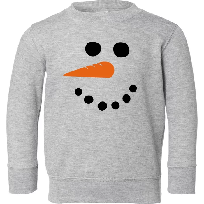 Winter Snowman Snow Face Toddler Sweatshirt