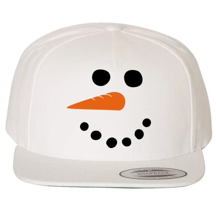 Winter Snowman Snow Face Wool Snapback Cap