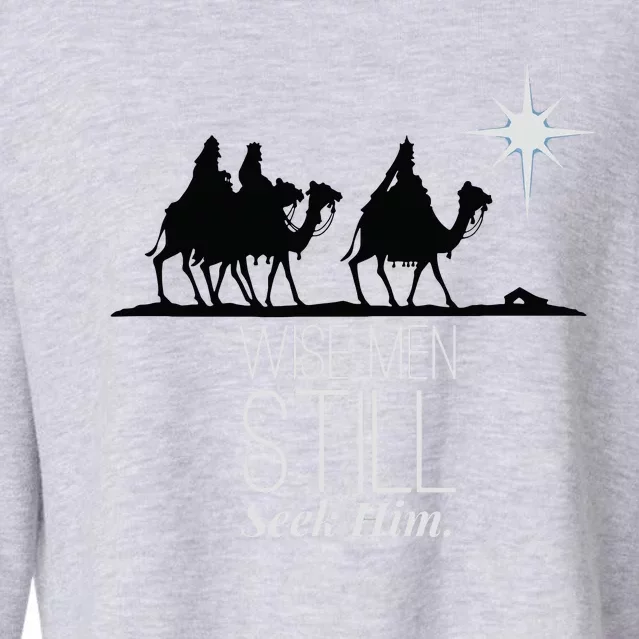 Wise Still Seek Him Christian Christmas Jesus Design Cropped Pullover Crew