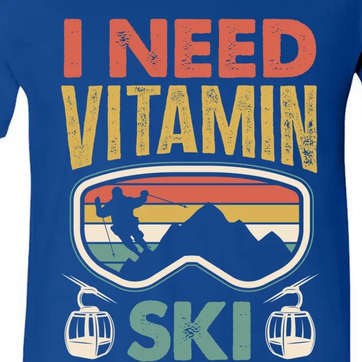 Wintersport Skiing Skier I Need Vitamin Ski Cute Gift V-Neck T-Shirt