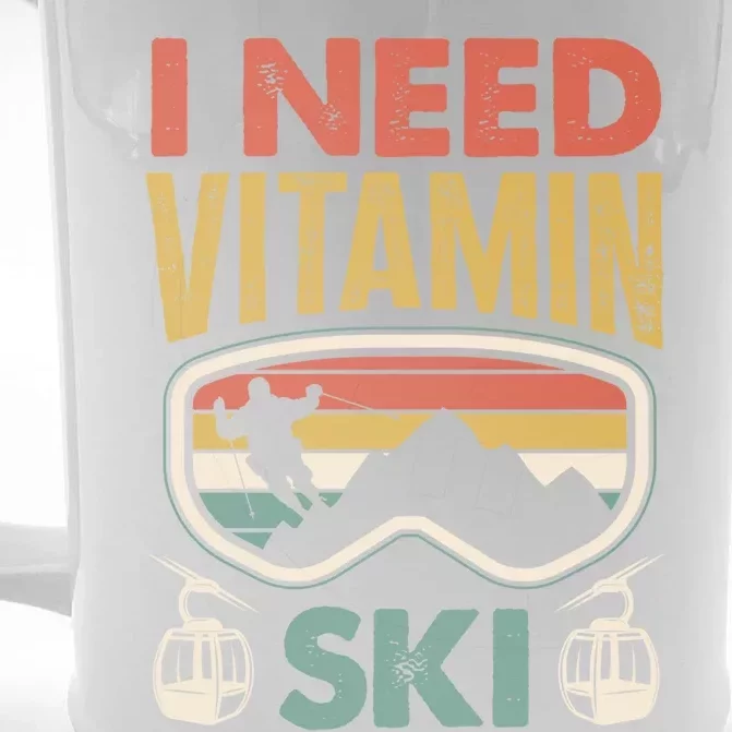 Wintersport Skiing Skier I Need Vitamin Ski Cute Gift Front & Back Beer Stein