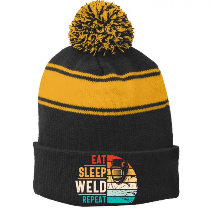 Welding Specialist TIG MAG Welder Definition Stripe Pom Pom Beanie