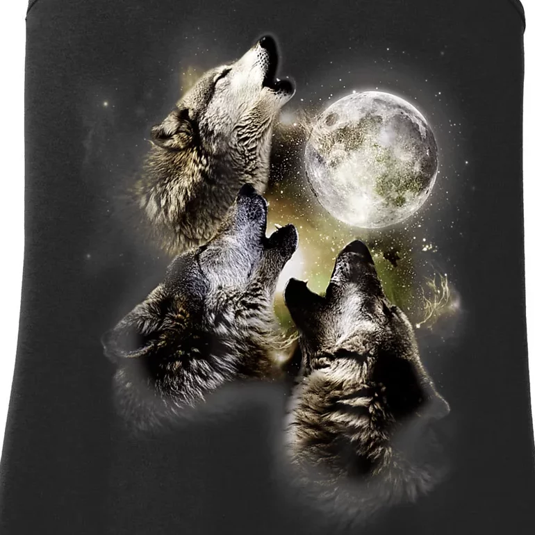 Wolf Shirt Three Wolves Moon Wolf Moon Ladies Essential Tank