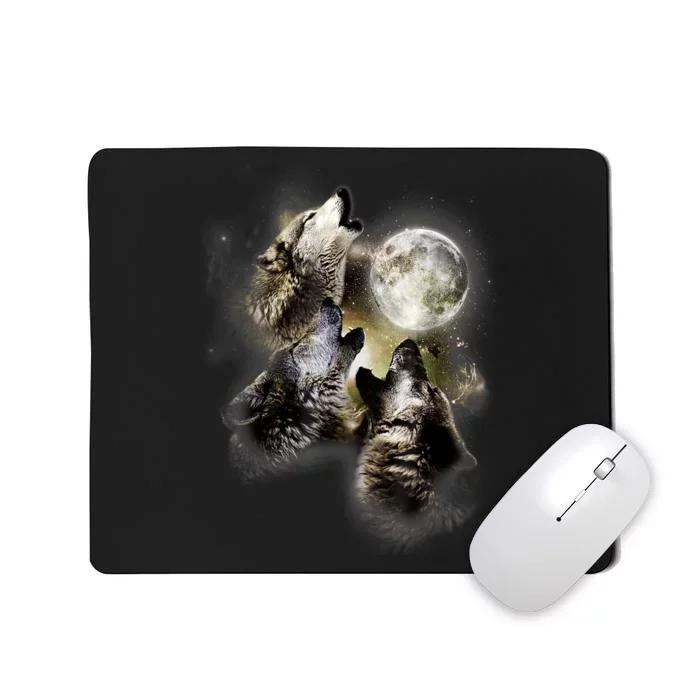 Wolf Shirt Three Wolves Moon Wolf Moon Mousepad