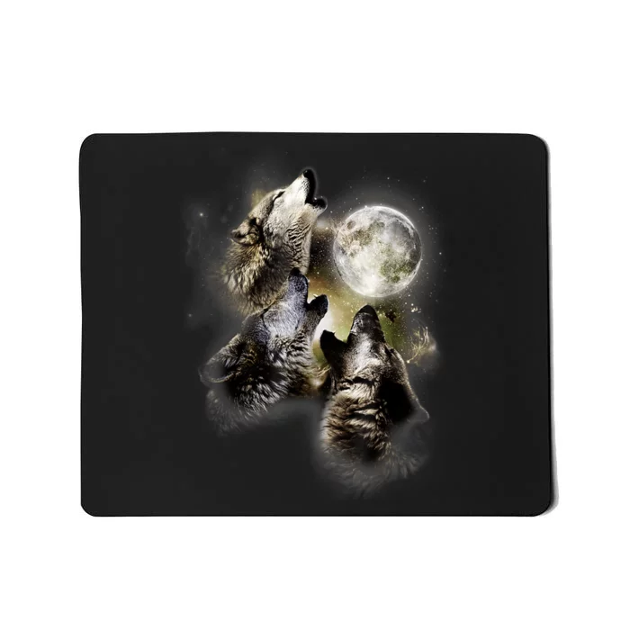 Wolf Shirt Three Wolves Moon Wolf Moon Mousepad