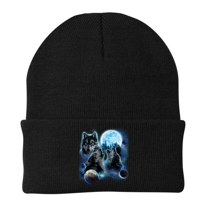 Wolf Shirt Three Wolves Moon Wolf Moon Knit Cap Winter Beanie