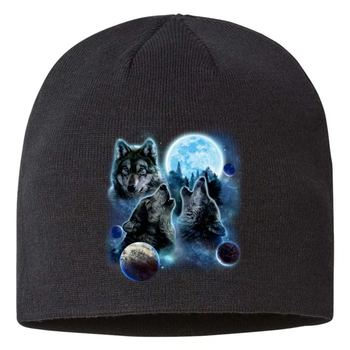 Wolf Shirt Three Wolves Moon Wolf Moon 8 1/2in Sustainable Knit Beanie