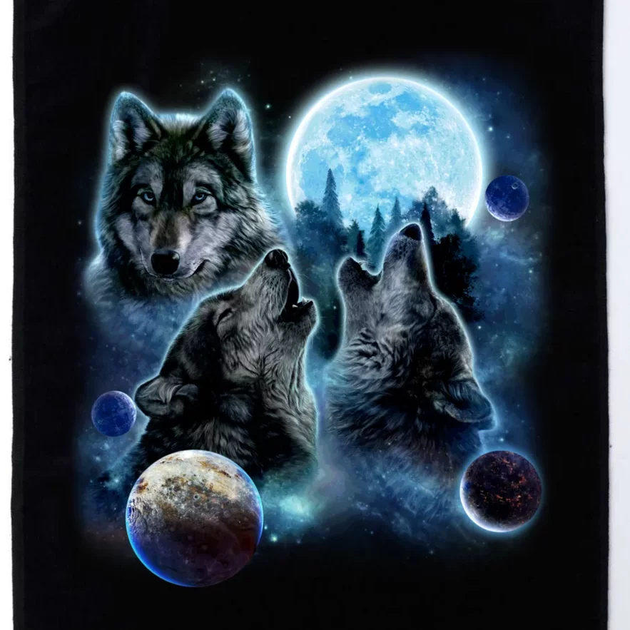 Wolf Shirt Three Wolves Moon Wolf Moon Platinum Collection Golf Towel