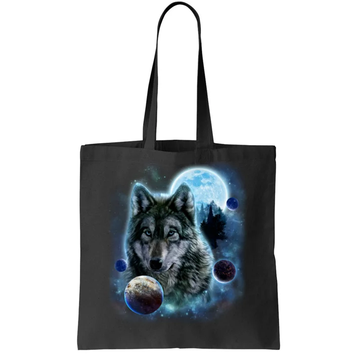 Wolf Shirt Three Wolves Moon Wolf Moon Tote Bag